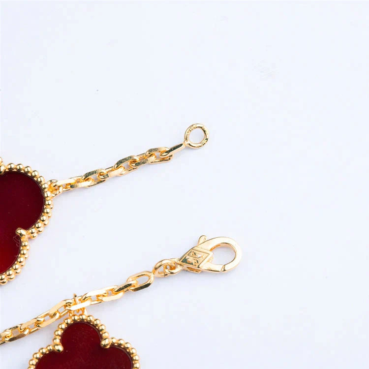 Magic Clover 5 Motifs Carnelian Tiger Eye Bracelet – LUX VERSE Luxury Designer Fashion Outlet