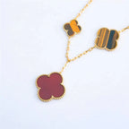 Magic Clover 5 Motifs Carnelian Tiger Eye Bracelet – LUX VERSE Luxury Designer Fashion Outlet