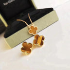Clover Medium 1 Motifs Tiger Eye Earrings – LUX VERSE Luxury Designer Fashion Outlet