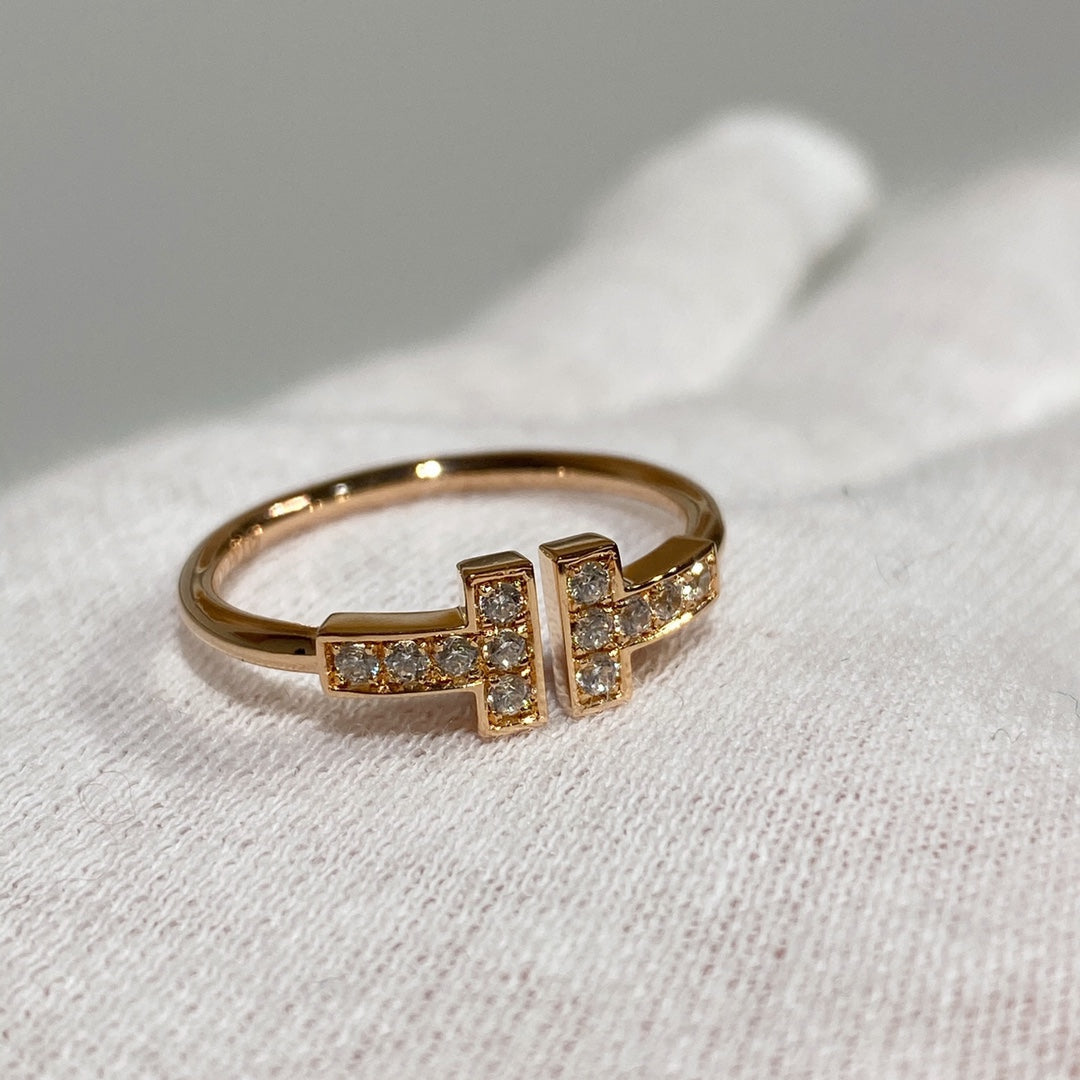 T Wire Ring Diamond Rose Gold – LUX VERSE Luxury Designer Fashion Outlet