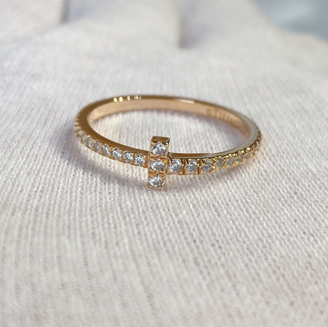 T Ring Diamond Rose Gold – LUX VERSE Luxury Designer Fashion Outlet