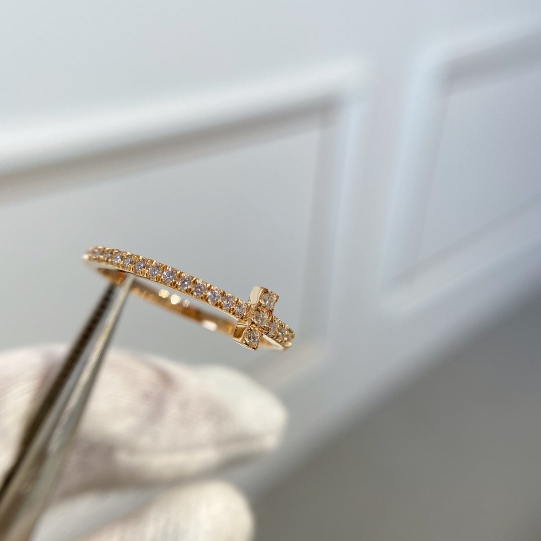 T Ring Diamond Rose Gold – LUX VERSE Luxury Designer Fashion Outlet