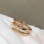 T Wire Double Rows Ring Rose Gold – LUX VERSE Luxury Designer Fashion Outlet