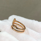 T Wire Double Rows Ring Rose Gold – LUX VERSE Luxury Designer Fashion Outlet