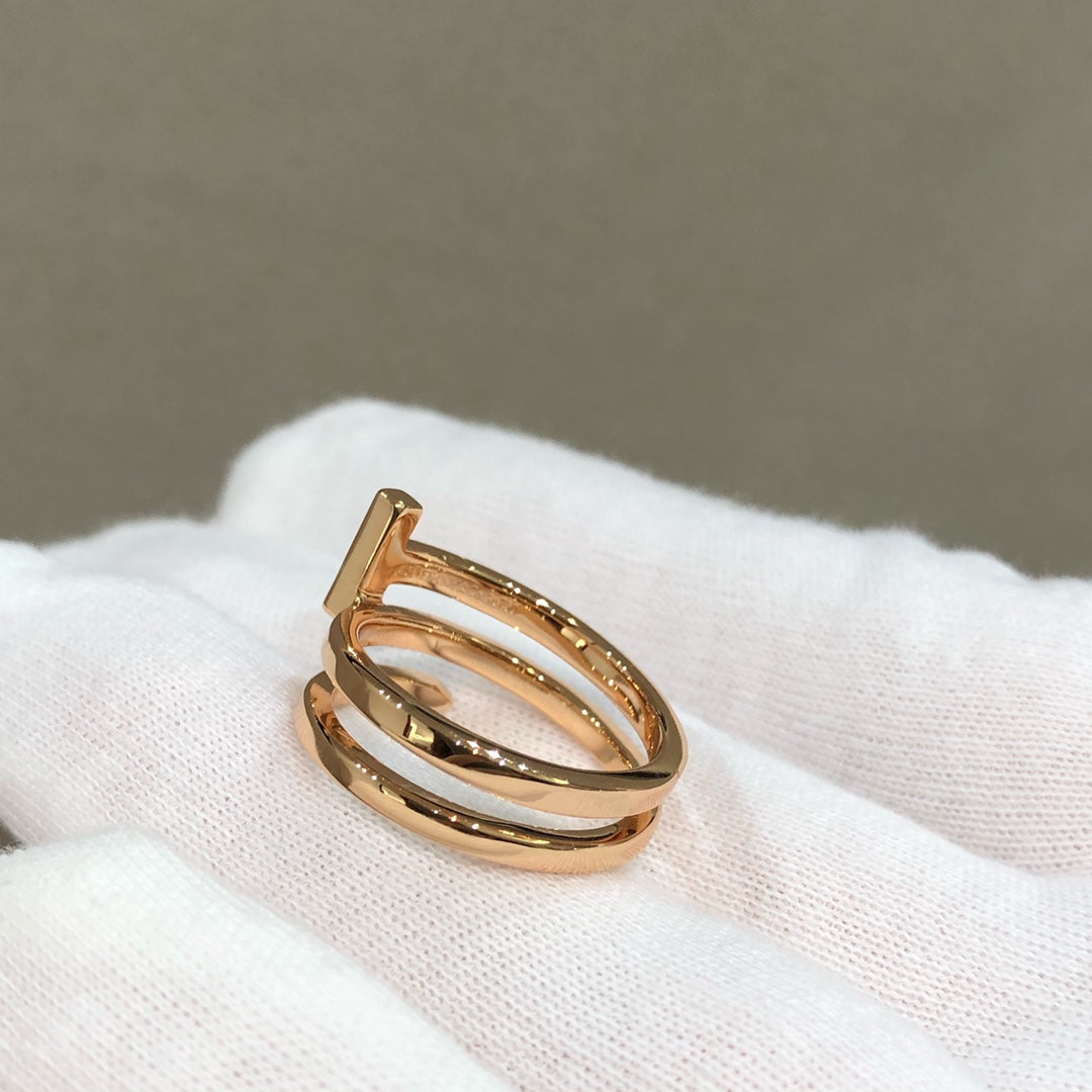 T Wire Double Rows Ring Rose Gold – LUX VERSE Luxury Designer Fashion Outlet