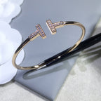 T Bracelet Rose Gold 1.8mm Diamond – LUX VERSE Luxury Designer Fashion Outlet