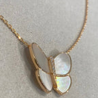 Butterfly Gold Mop Diamond Necklace – LUX VERSE Luxury Designer Fashion Outlet