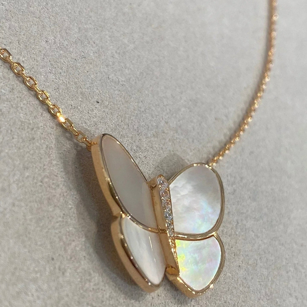 Butterfly Gold Mop Diamond Necklace – LUX VERSE Luxury Designer Fashion Outlet