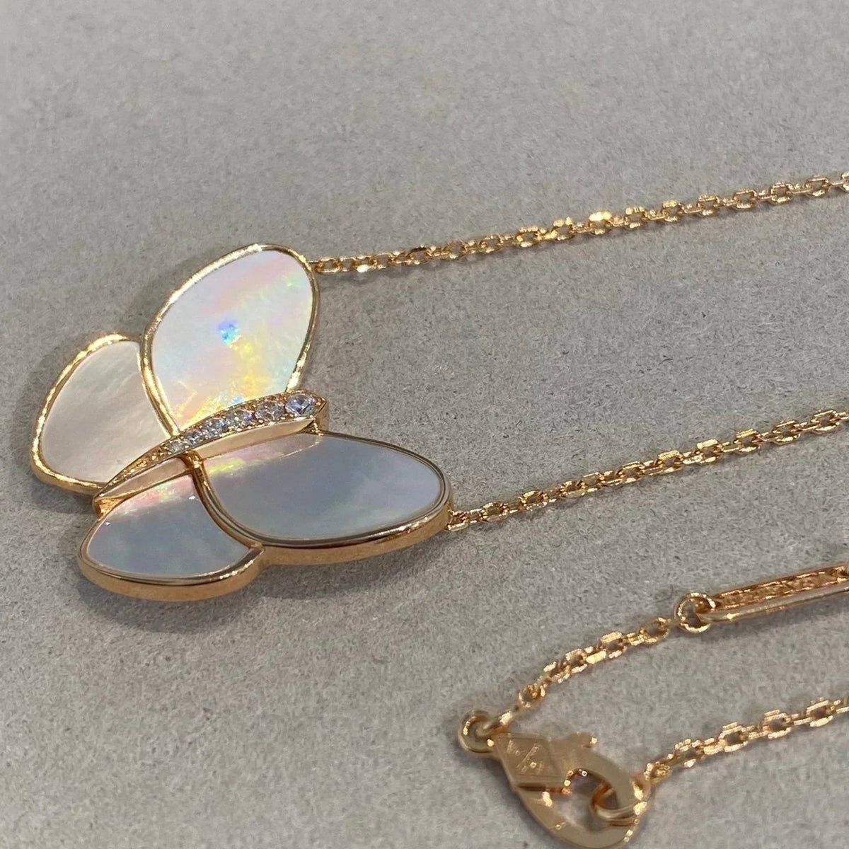 Butterfly Gold Mop Diamond Necklace – LUX VERSE Luxury Designer Fashion Outlet
