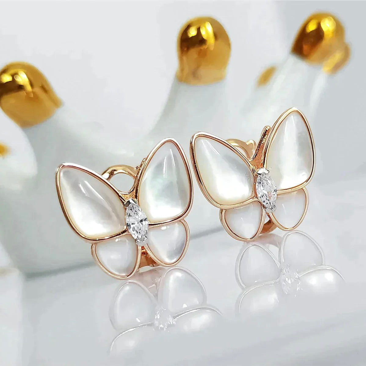 Butterfly Mop Diamond Earrings – LUX VERSE Luxury Designer Fashion Outlet