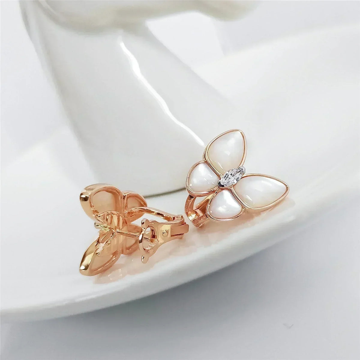 Butterfly Mop Diamond Earrings – LUX VERSE Luxury Designer Fashion Outlet