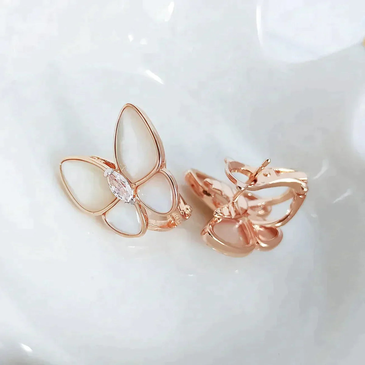 Butterfly Mop Diamond Earrings – LUX VERSE Luxury Designer Fashion Outlet