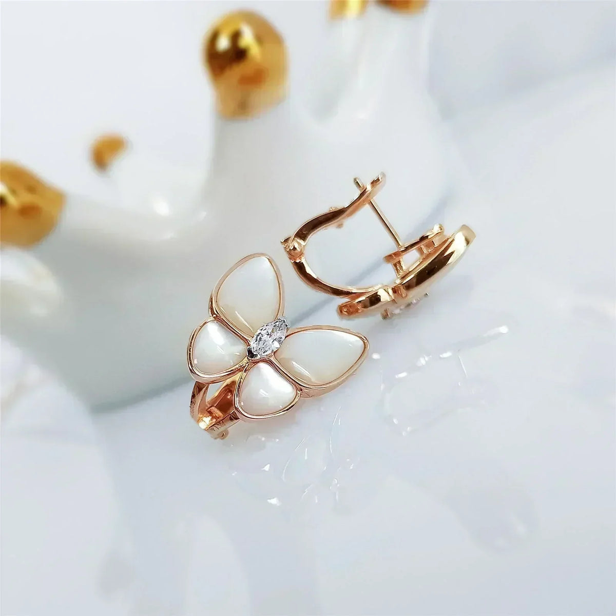 Butterfly Mop Diamond Earrings – LUX VERSE Luxury Designer Fashion Outlet