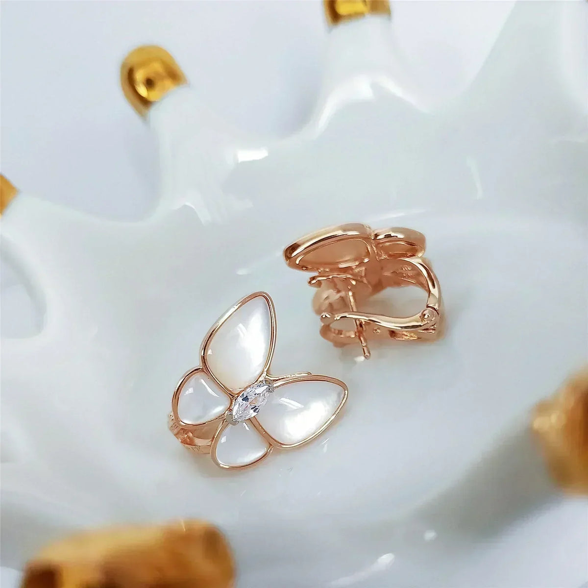 Butterfly Mop Diamond Earrings – LUX VERSE Luxury Designer Fashion Outlet