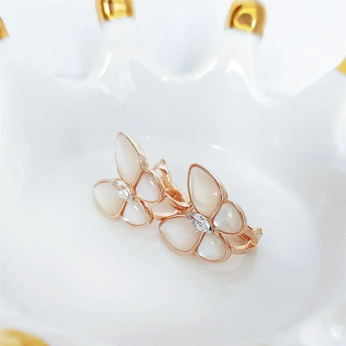 Butterfly Mop Diamond Earrings – LUX VERSE Luxury Designer Fashion Outlet