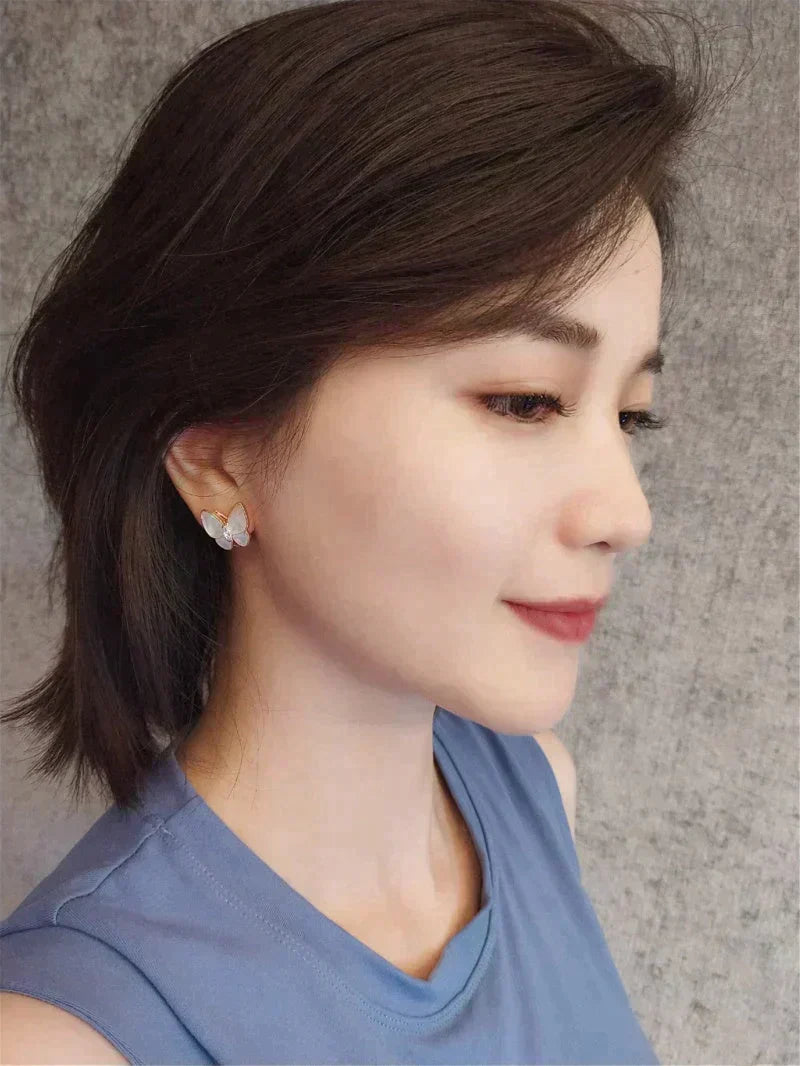 Butterfly Mop Diamond Earrings – LUX VERSE Luxury Designer Fashion Outlet