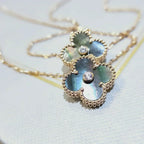 Clover 15mm Diamond and Mother-of-grey Necklace – LUX VERSE Luxury Designer Fashion Outlet