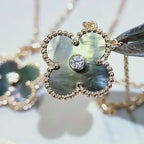 Clover 15mm Diamond and Mother-of-grey Necklace – LUX VERSE Luxury Designer Fashion Outlet