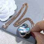 Clover Large 25mm Dark Mop  Necklace – LUX VERSE Luxury Designer Fashion Outlet
