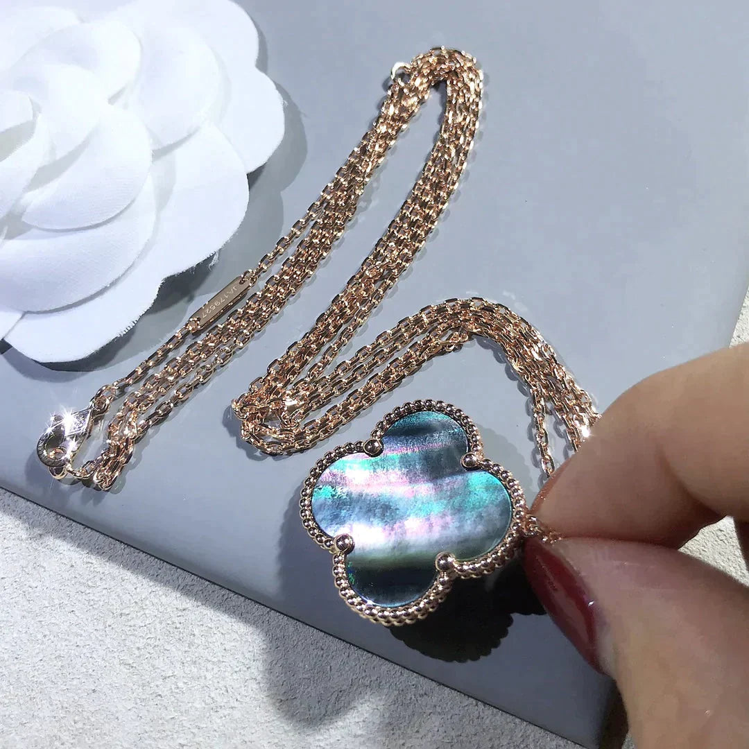Clover Large 25mm Dark Mop  Necklace – LUX VERSE Luxury Designer Fashion Outlet