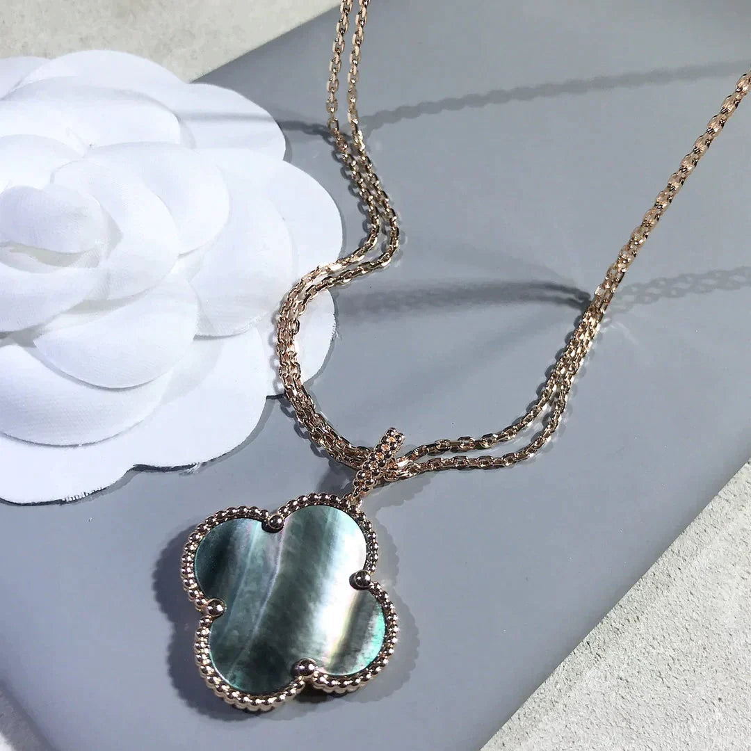 Clover Large 25mm Dark Mop  Necklace – LUX VERSE Luxury Designer Fashion Outlet