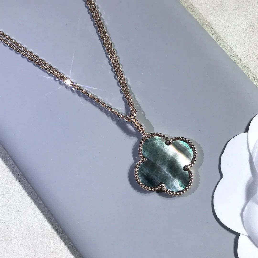 Clover Large 25mm Dark Mop  Necklace – LUX VERSE Luxury Designer Fashion Outlet