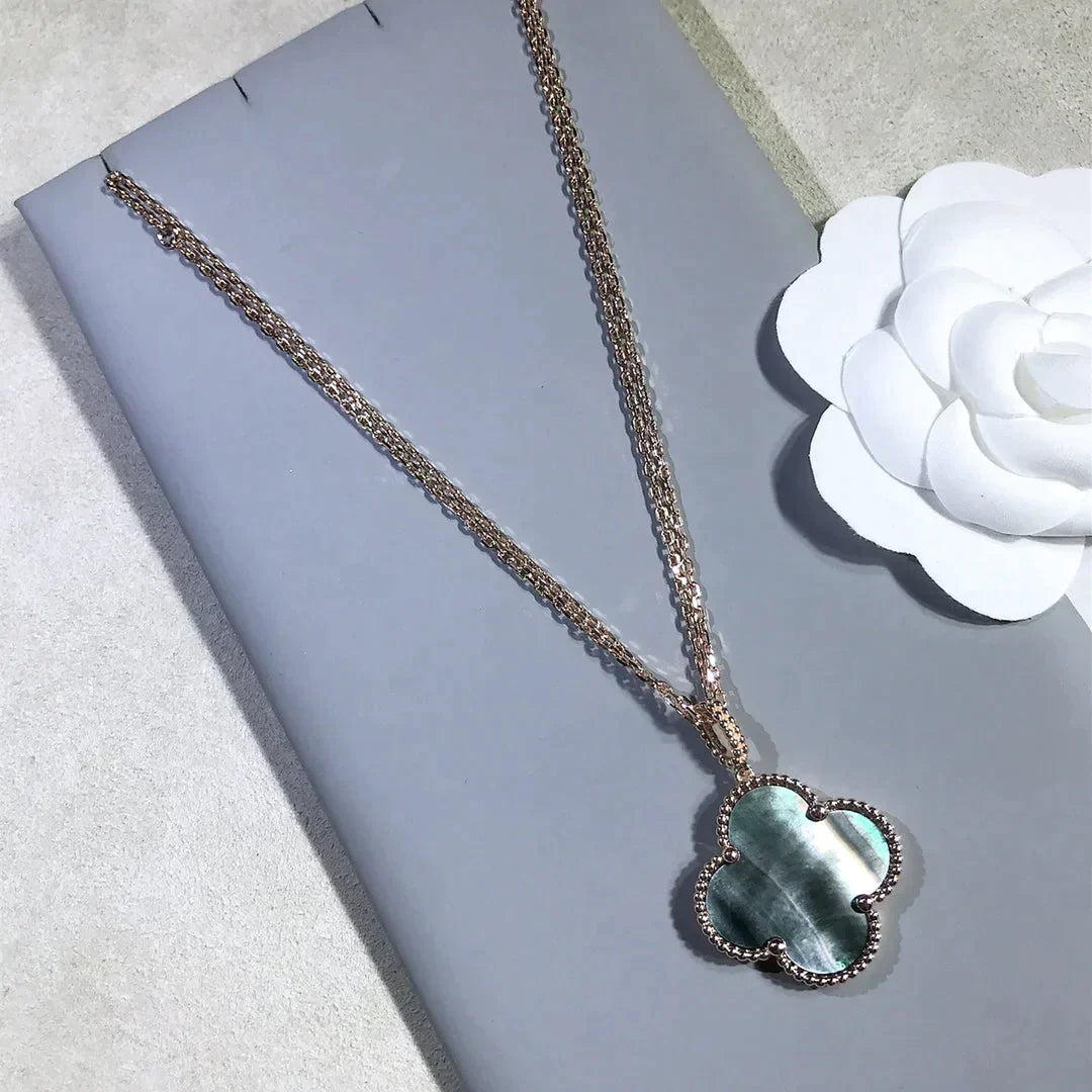 Clover Large 25mm Dark Mop  Necklace – LUX VERSE Luxury Designer Fashion Outlet