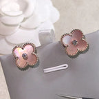 Clover Medium 1 Motifs  Pink Mop Diamond Earrings – LUX VERSE Luxury Designer Fashion Outlet