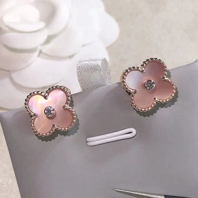 Clover Medium 1 Motifs  Pink Mop Diamond Earrings – LUX VERSE Luxury Designer Fashion Outlet