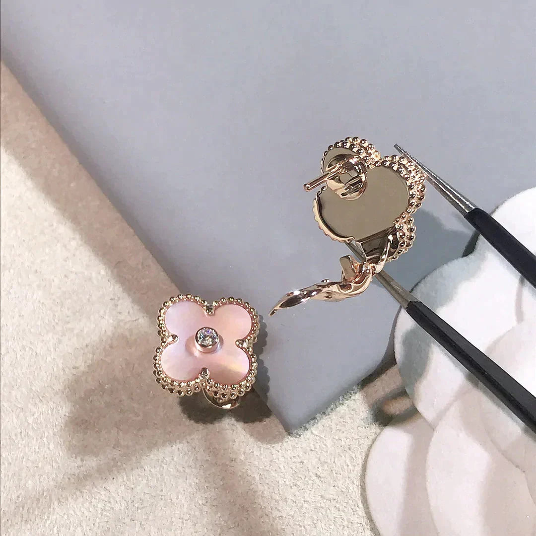 Clover Medium 1 Motifs  Pink Mop Diamond Earrings – LUX VERSE Luxury Designer Fashion Outlet