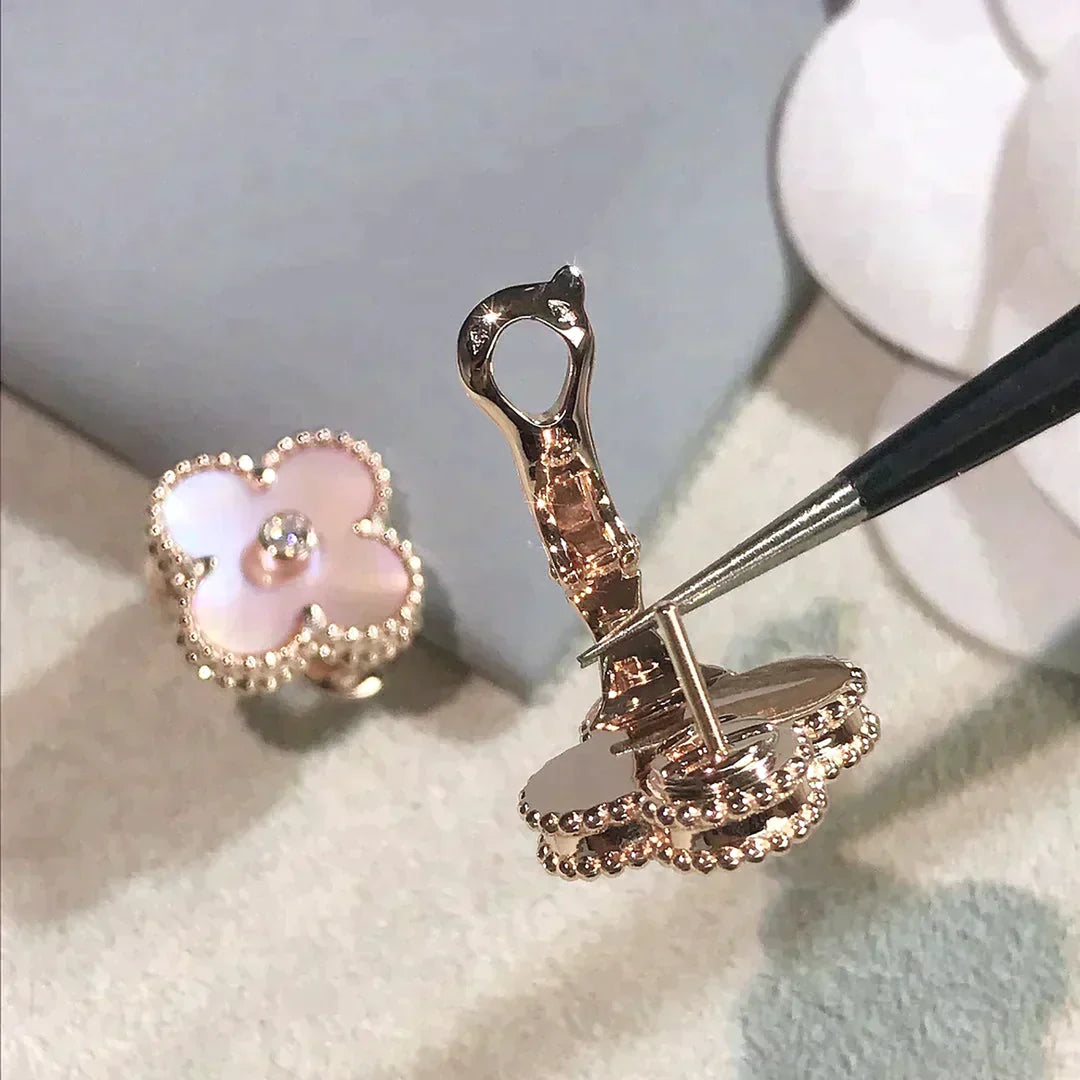 Clover Medium 1 Motifs  Pink Mop Diamond Earrings – LUX VERSE Luxury Designer Fashion Outlet