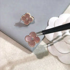 Clover Medium 1 Motifs  Pink Mop Diamond Earrings – LUX VERSE Luxury Designer Fashion Outlet