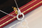 Love Double Ring Diamond Necklace – LUX VERSE Luxury Designer Fashion Outlet