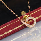 Love Double Ring Diamond Necklace – LUX VERSE Luxury Designer Fashion Outlet