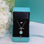 Double Heart Blue Necklace – LUX VERSE Luxury Designer Fashion Outlet