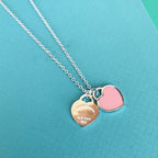Double Heart Pedant Silver Necklace – LUX VERSE Luxury Designer Fashion Outlet