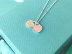 Double Heart Pedant Silver Necklace – LUX VERSE Luxury Designer Fashion Outlet