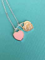 Double Heart Pedant Silver Necklace – LUX VERSE Luxury Designer Fashion Outlet