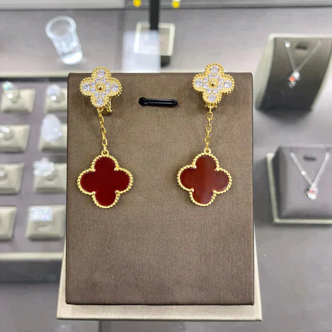 Clover  2 Motifs  Diamond  Earrings (multiple Choices） – LUX VERSE Luxury Designer Fashion Outlet