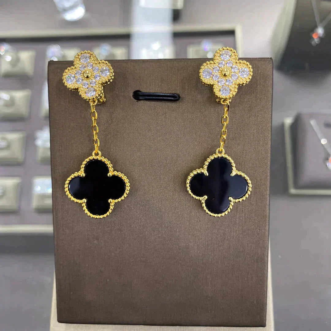 Clover  2 Motifs  Diamond  Earrings (multiple Choices） – LUX VERSE Luxury Designer Fashion Outlet