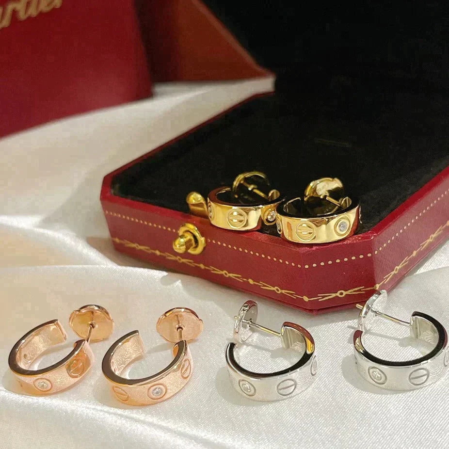 Love Earrings 5.7mm 2 Diamonds – LUX VERSE Luxury Designer Fashion Outlet