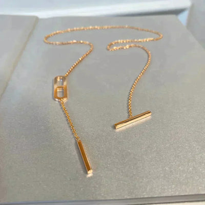 FARANDOLE LONG NECKLACE ROSE GOLD - LUX VERSE - Luxury designer fashion outlet