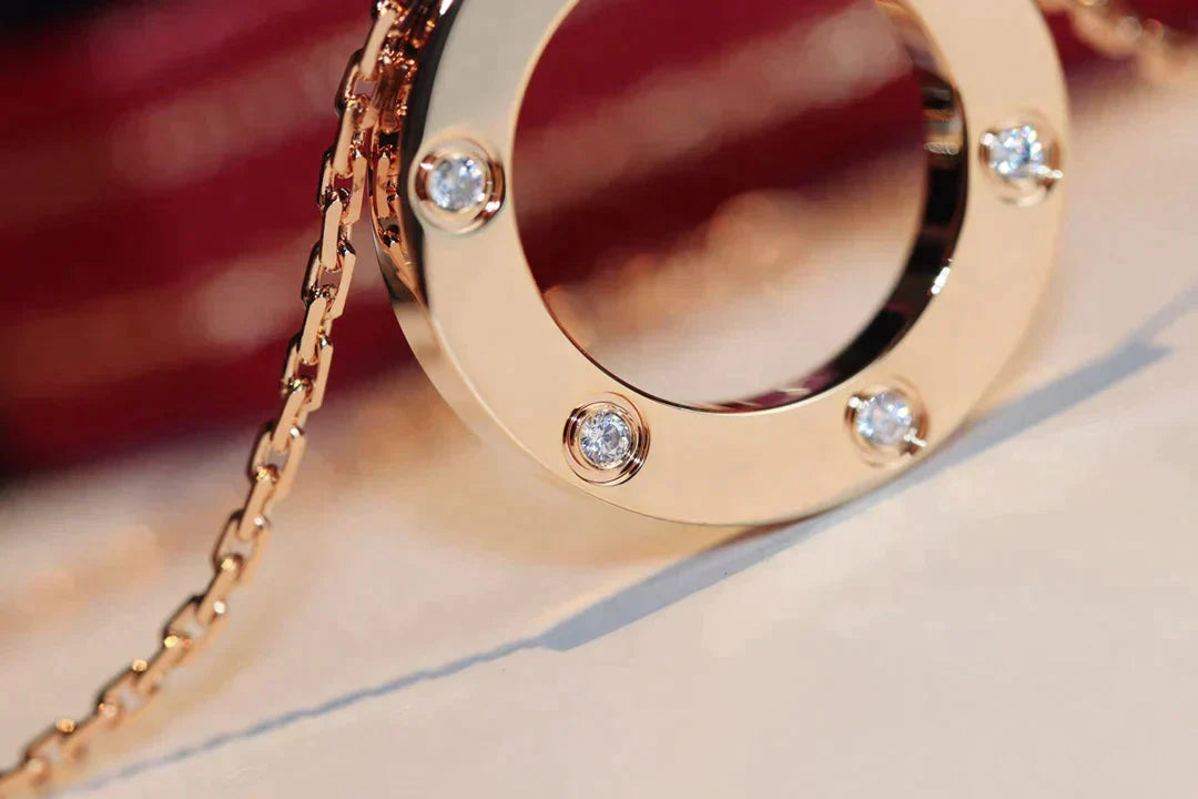 Love Necklace 16mm 6 Diamonds Rose Gold – LUX VERSE Luxury Designer Fashion Outlet