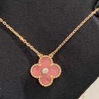 Clover 15mm Diamond Rhodonite Necklace – LUX VERSE Luxury Designer Fashion Outlet