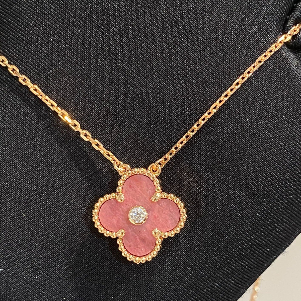 Clover 15mm Diamond Rhodonite Necklace – LUX VERSE Luxury Designer Fashion Outlet