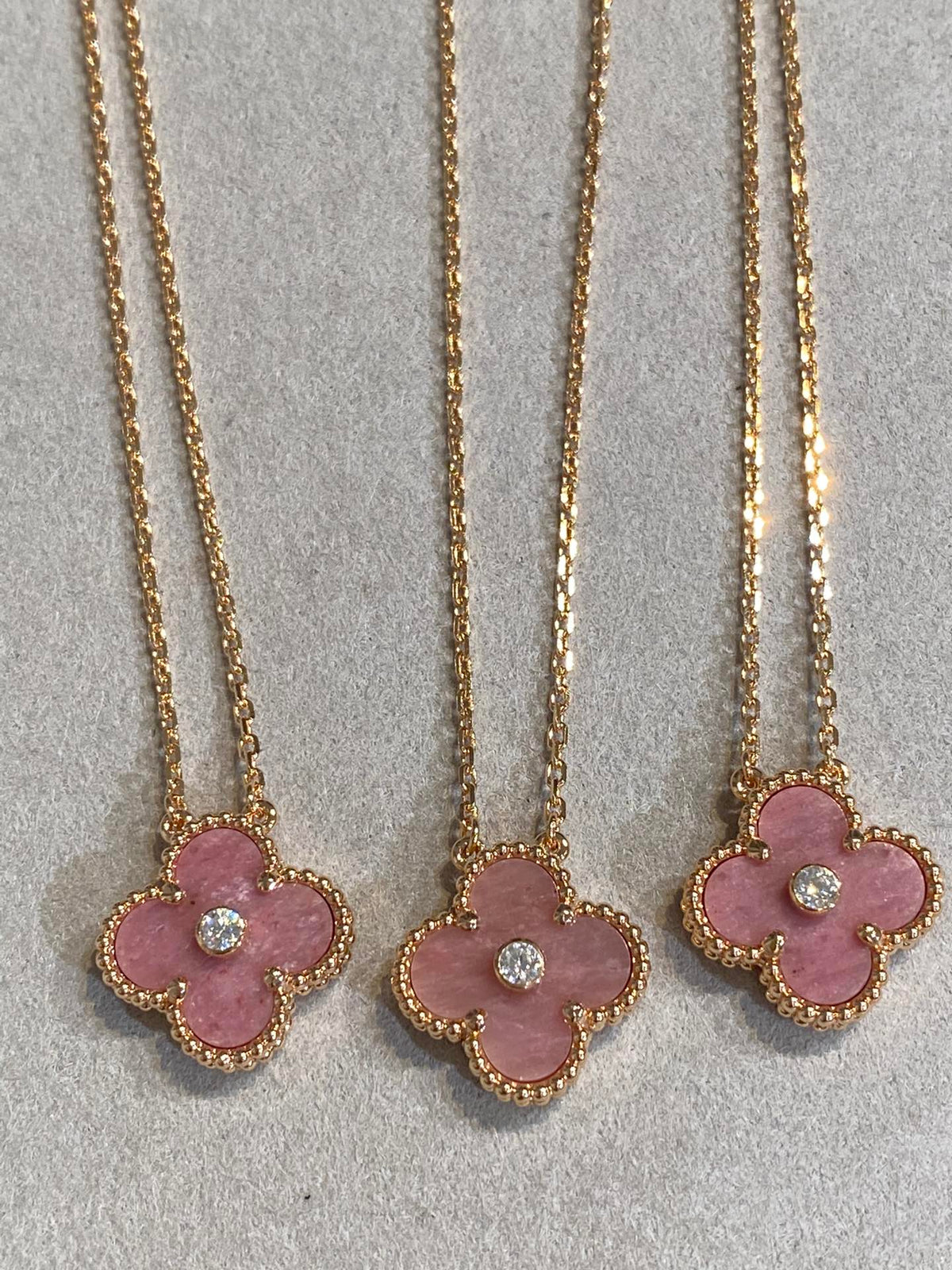Clover 15mm Diamond Rhodonite Necklace – LUX VERSE Luxury Designer Fashion Outlet