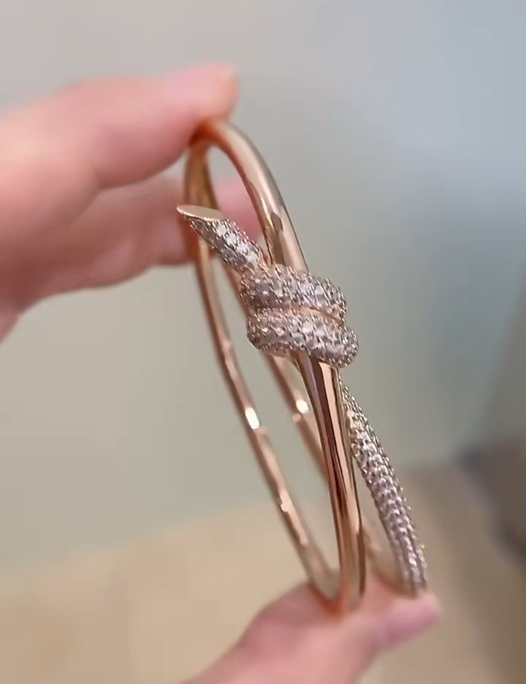 Knot Double Row Rose Gold Diamond Bracelet – LUX VERSE Luxury Designer Fashion Outlet