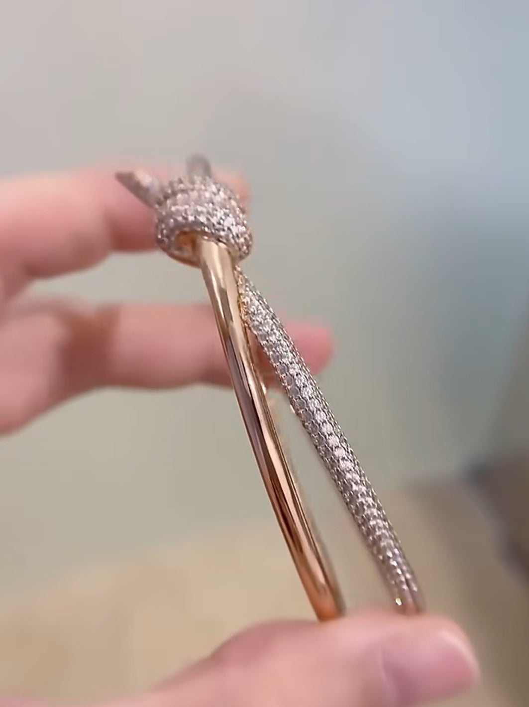 Knot Double Row Rose Gold Diamond Bracelet – LUX VERSE Luxury Designer Fashion Outlet