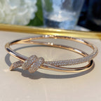 Knot Double Row Rose Gold Diamond Bracelet – LUX VERSE Luxury Designer Fashion Outlet
