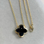 Pure Clover Gold Onyx Necklace – LUX VERSE Luxury Designer Fashion Outlet